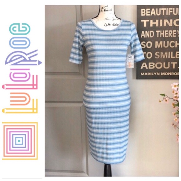 💕NWT Beautiful Striped Lularoe Julia Style Dress - Picture 4 of 15